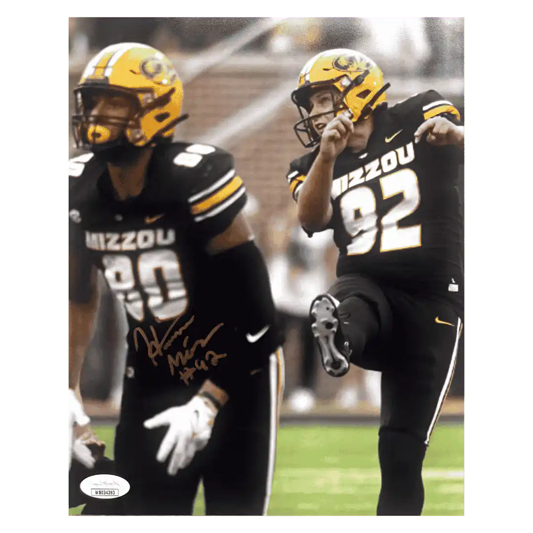 Harrison Mevis Missouri Tigers Autographed Vertical 8x10 Photo - JSA COA