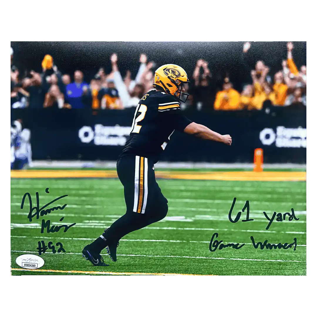 Harrison Mevis Missouri Tigers Autographed 8x10 Photo with Inscription - JSA COA