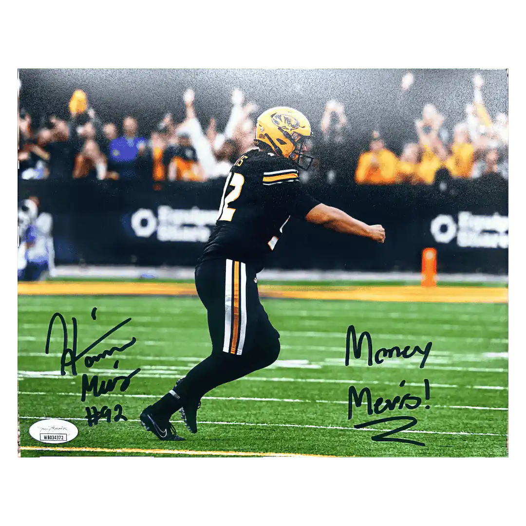 Harrison Mevis Missouri Tigers Autographed 8x10 Photo with Inscription - JSA COA