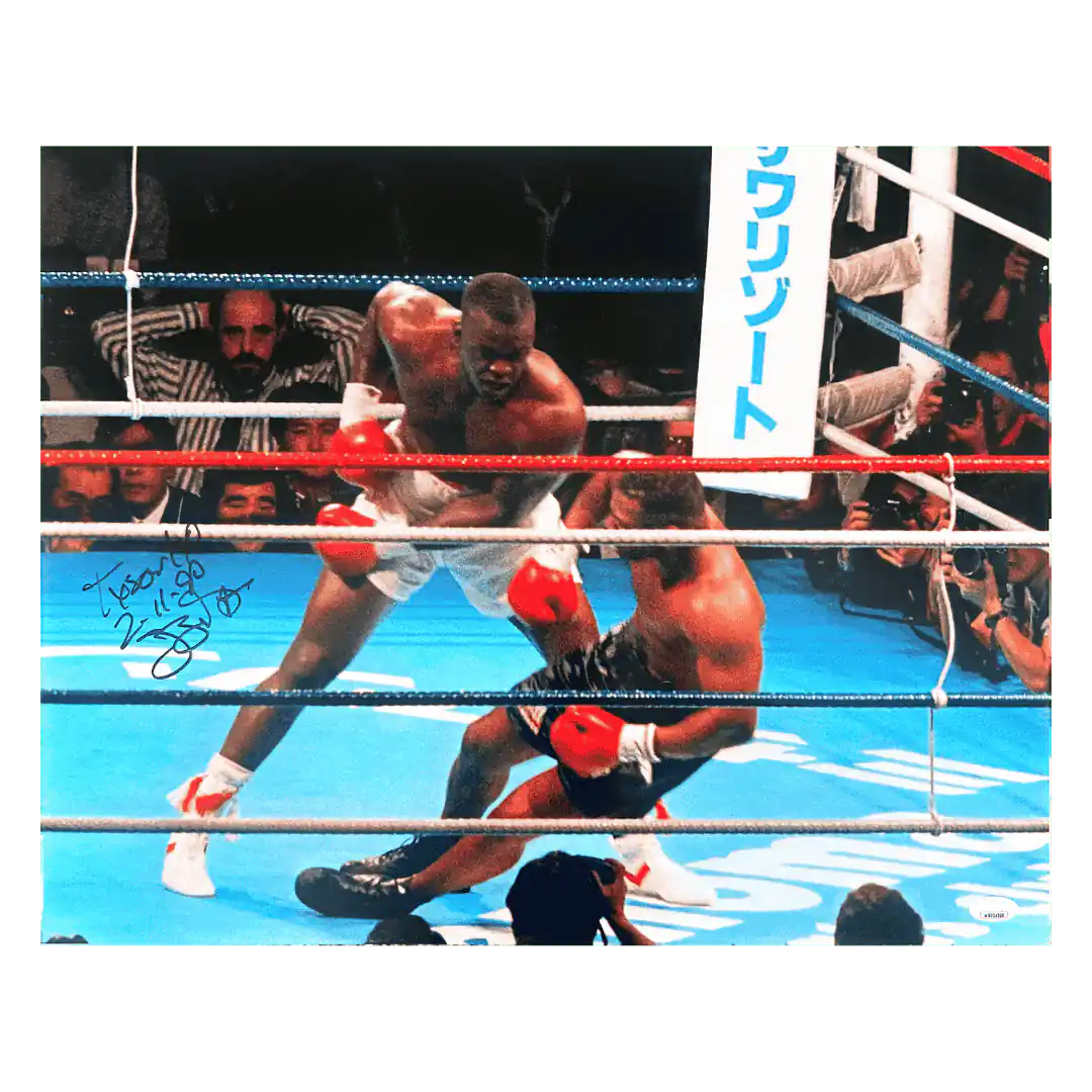 Buster Douglas Autographed 16x20 Photo with Inscription - JSA COA