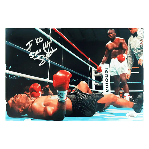 Buster Douglas Autographed 8x12 Photo with Inscription - JSA COA