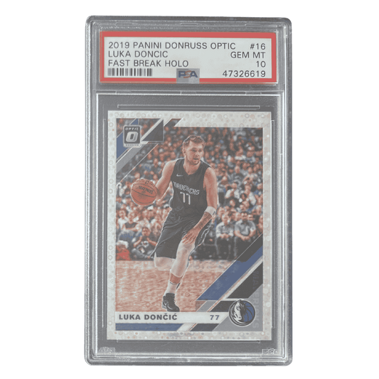 Luka Doncic PSA 10 2019 Panini Donruss Optic Fast Break Holo Card #16