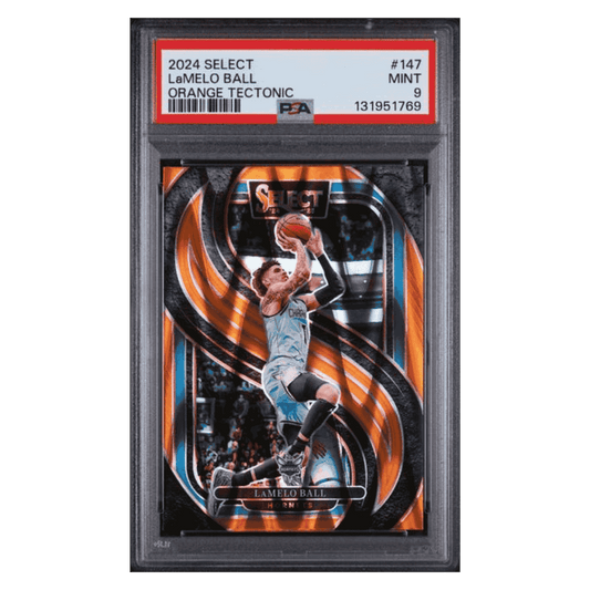 LaMelo Ball PSA 9 2024 Panini Select Orange Tectonic Card #147