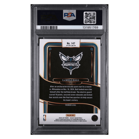 LaMelo Ball PSA 9 2024 Panini Select Orange Tectonic Card #147