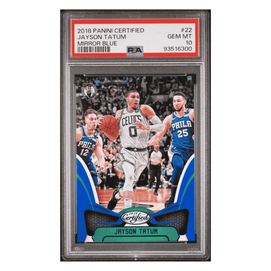 Jayson Tatum PSA 10 2018 Panini Certified Mirror Blue #d/ 199 Card #22