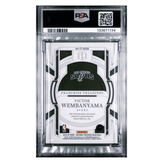 Victor Wembanyama PSA 9 2024 Panini National Treasures Franchise Treasures Relic #d/ 99 Card #WEM