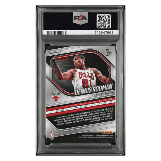 Dennis Rodman PSA 9 2024 Panini Prizm Black Purple Prizm #d/ 99 Card #271