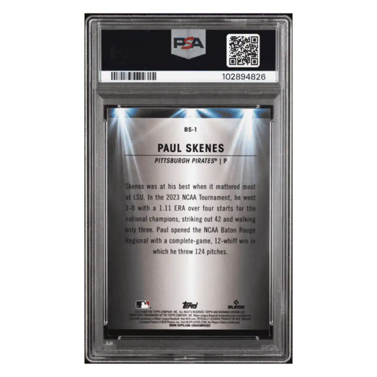 Paul Skenes PSA 9 2024 Topps Bowman Chrome Spotlights Card #BS1