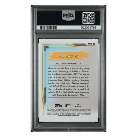 Paul Skenes PSA 10 2024 Topps Bowman My 1st Bowman Rookie RC Card #36