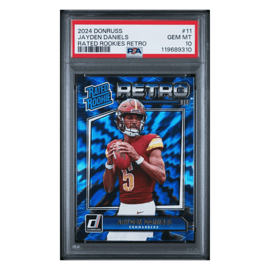 Jayden Daniels PSA 10 2024 Panini Donruss Rated Rookies Retro Card #11