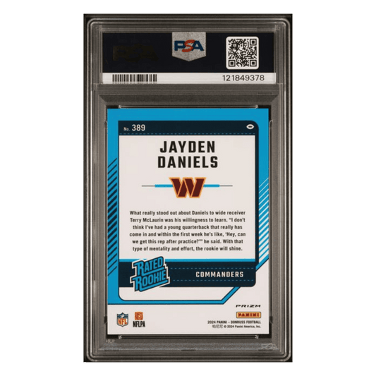 Jayden Daniels PSA 9 2024 Donruss Optic Preview Pink Rated Rookie Card #389