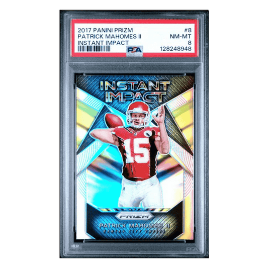 Patrick Mahomes PSA 8 2017 Panini Prizm Instant Impact Rookie RC Card #8