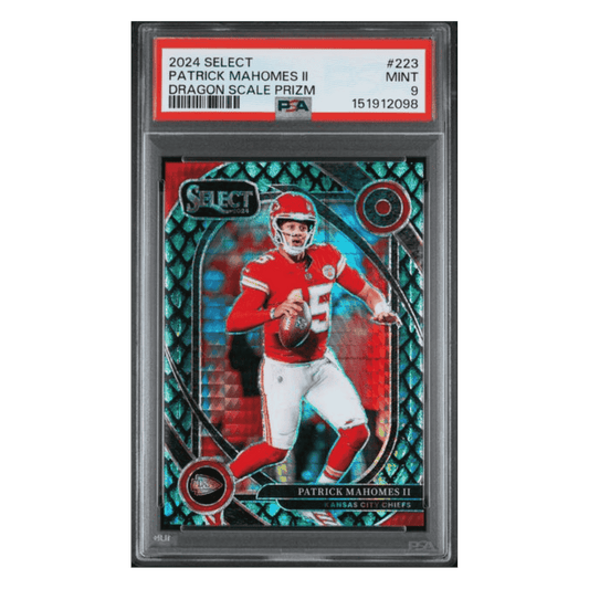 Patrick Mahomes PSA 9 2024 Panini Select Dragon Scale Prizm #d/ 81 Card #223
