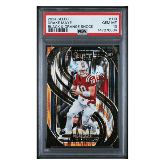 Drake Maye PSA 10 2024 Panini Select Black & Orange Shock Card #113