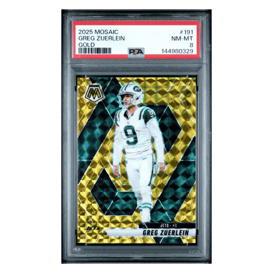Greg Zuerlein PSA 8 2025 Panini Mosaic Gold #1/ 10 Card #191