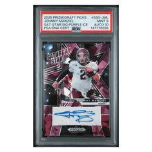 Johnny Manziel PSA 9 2025 Panini Draft Picks Saturday Star Signature Purple Ice #d/ 60 Card #SSS-JML
