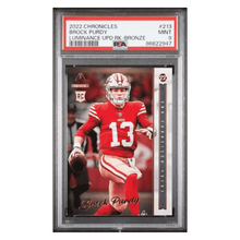 Brock Purdy PSA 9 2022 Panini Chronicles Luminance Update Rookies Bronze Card #213