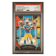 Quentin Johnston PSA 10 2023 Panini Select Tie Dye Prizm Rookie RC #d/ 25 Card #453