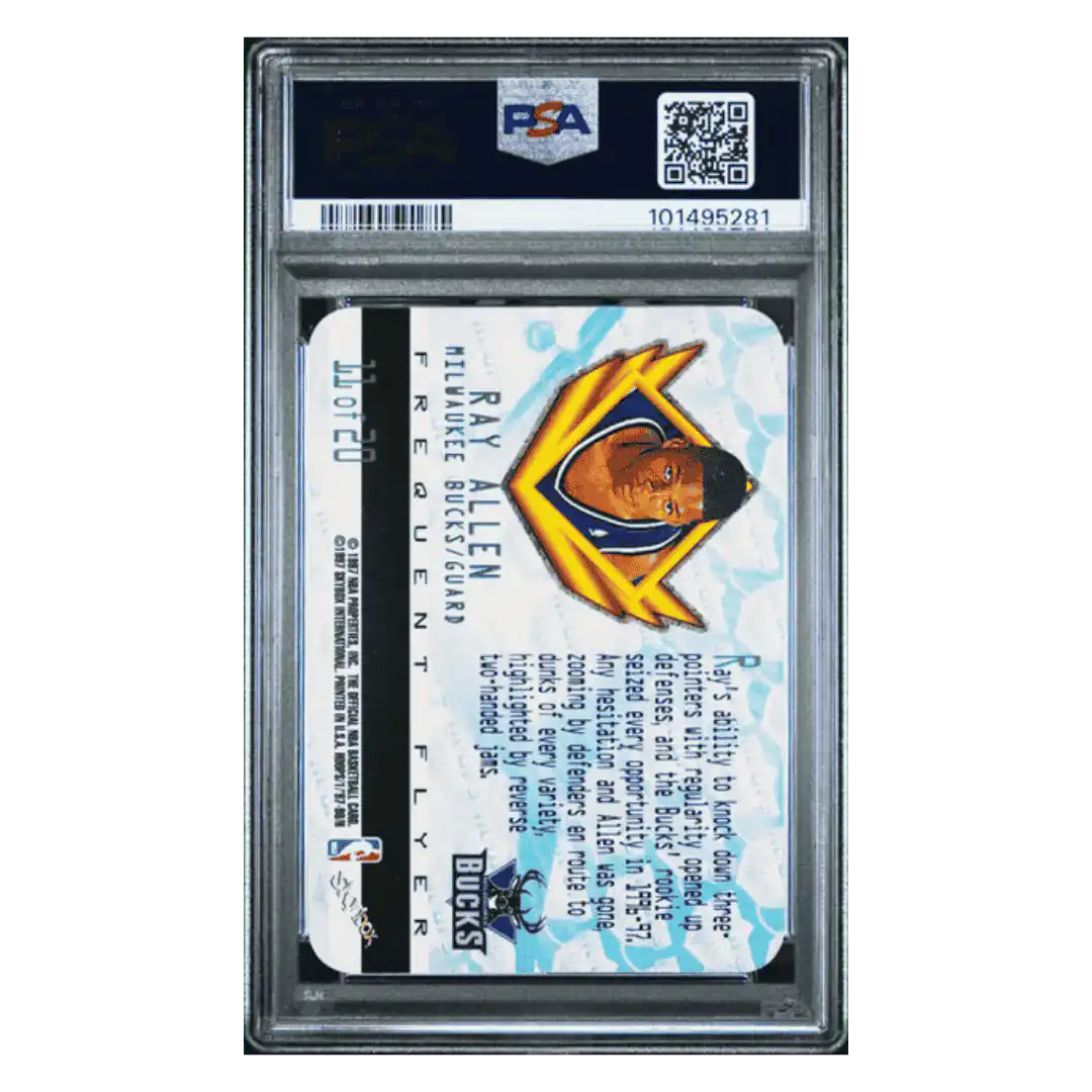 Ray Allen PSA 9 1997 Skybox Hoops Frequent Flyer Club Card #11