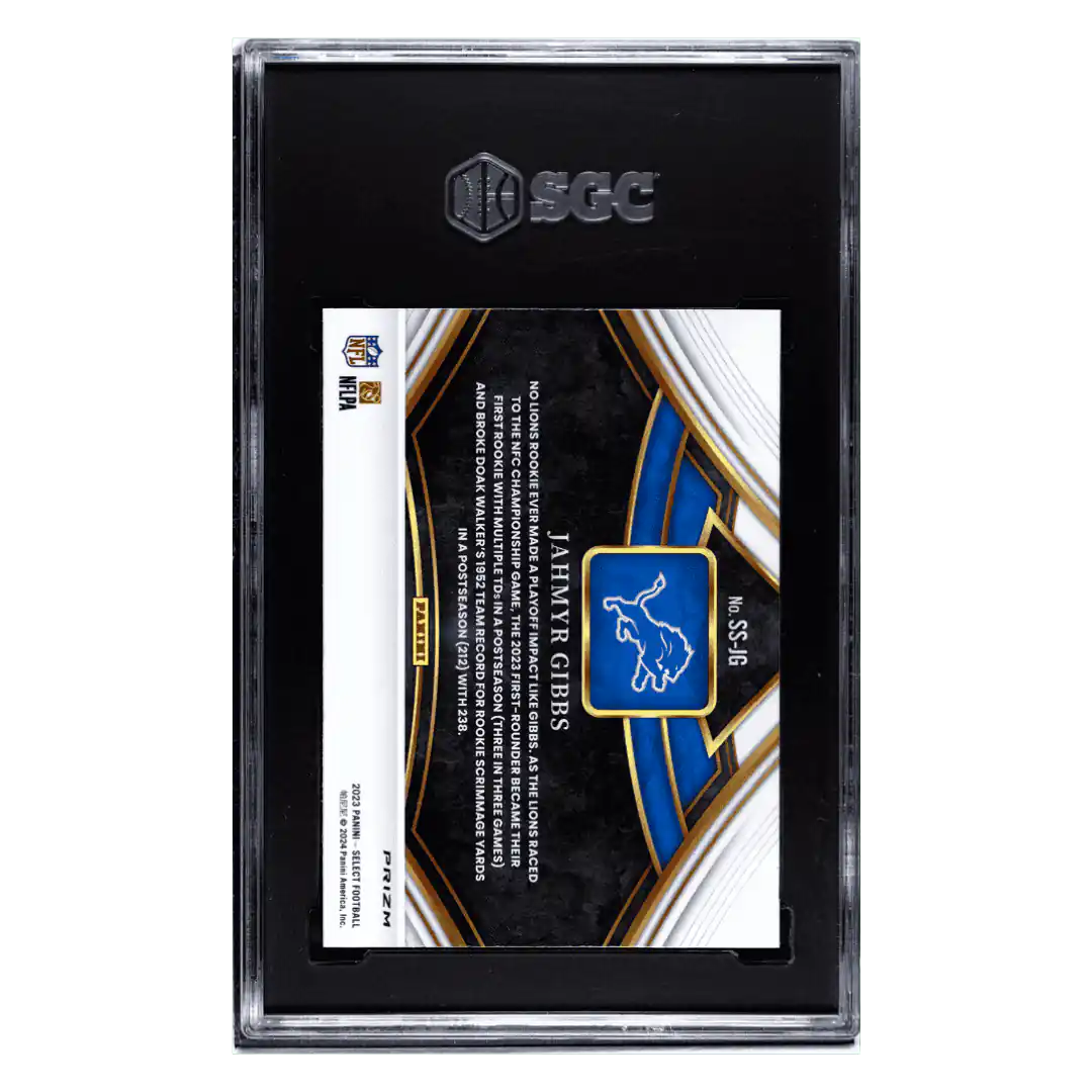 Jahmyr Gibbs SGC 9.5 2023 Panini Select Snapshots Silver Prizm Card #SS-JG