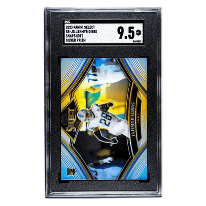 Jahmyr Gibbs SGC 9.5 2023 Panini Select Snapshots Silver Prizm Card #SS-JG