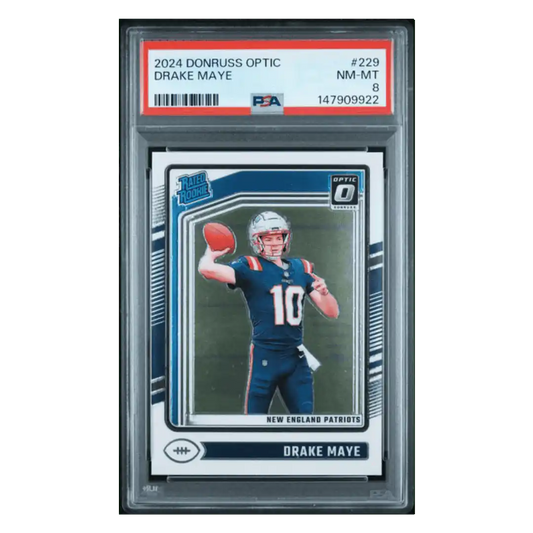 Drake Maye PSA 8 2024 Panini Donruss Optic Rated Rookie Card #229