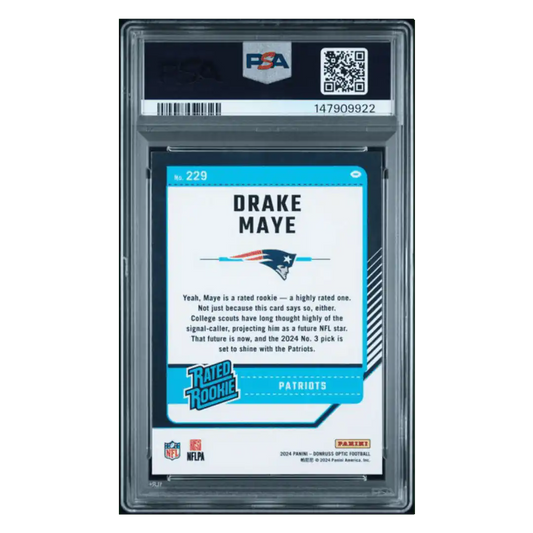 Drake Maye PSA 8 2024 Panini Donruss Optic Rated Rookie Card #229
