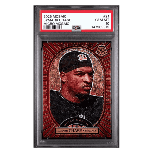 Ja'Marr Chase PSA 10 2025 Panini Mosaic Micro Mosaic Case Hit Card #21