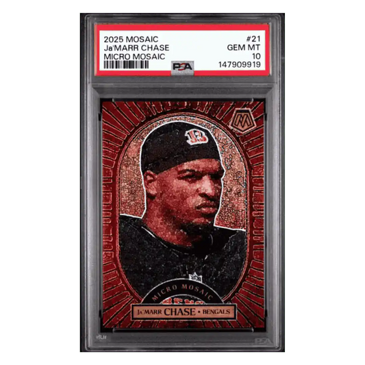 Ja'Marr Chase PSA 10 2025 Panini Mosaic Micro Mosaic Case Hit Card #21