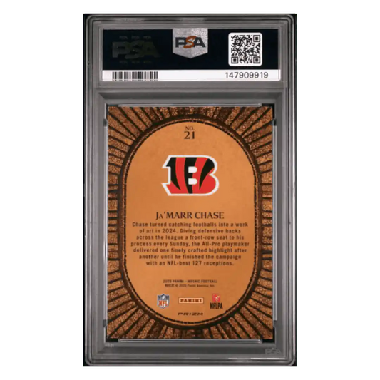 Ja'Marr Chase PSA 10 2025 Panini Mosaic Micro Mosaic Case Hit Card #21