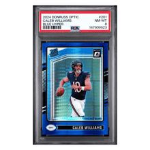 Caleb Williams PSA 8 2024 Panini Donruss Optic Blue Hyper Card #201