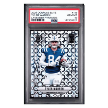 Tyler Warren PSA 10 2025 Panini Donruss Elite Lavender Pyramids Rookie RC #d/ 649 Card #119