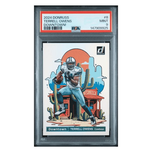 Terrell Owens PSA 9 2024 Panini Donruss Downtown! Card #8