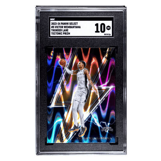 Victor Wembanyama SGC 10 2023-24 Panini Select Thunder Lane Tectonic Prizm Rookie RC Card #5