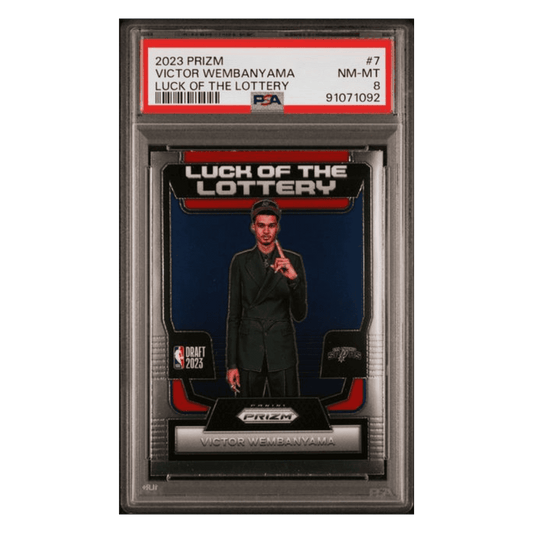 Victor Wembanyama PSA 8 2023 Panini Prizm Luck of the Lottery Card #7