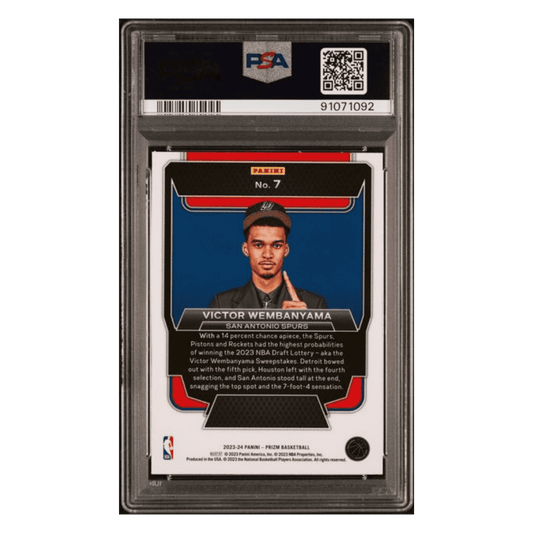 Victor Wembanyama PSA 8 2023 Panini Prizm Luck of the Lottery Card #7