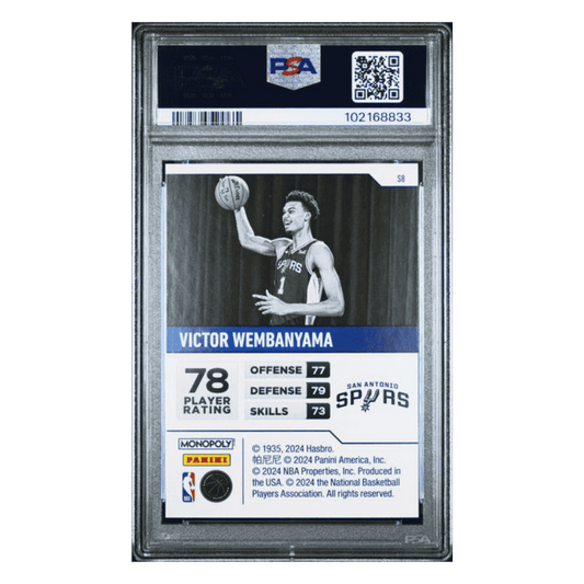 Victor Wembanyama PSA 9 2023 Panini Prizm Monopoly Starter Deck Card #S8