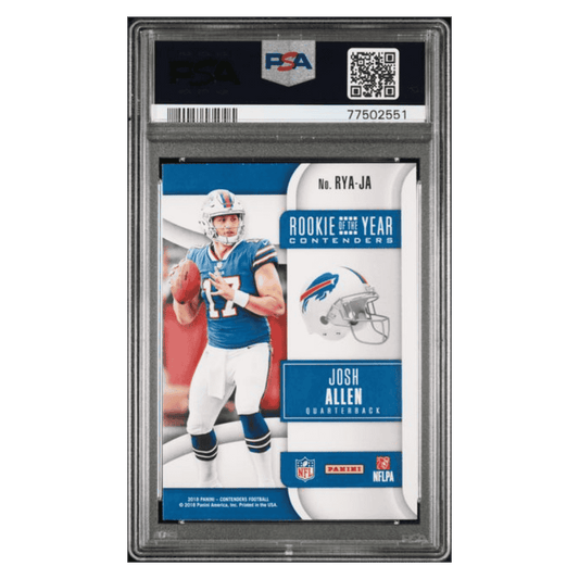 Josh Allen PSA 8 2018 Panini Contenders Rookie Of The Year Contenders Ruby Card #JA