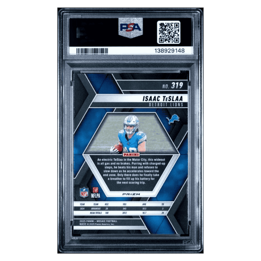 Isaac Teslaa PSA 10 2025 Panini Mosaic Red Camo Rookie RC Card #319
