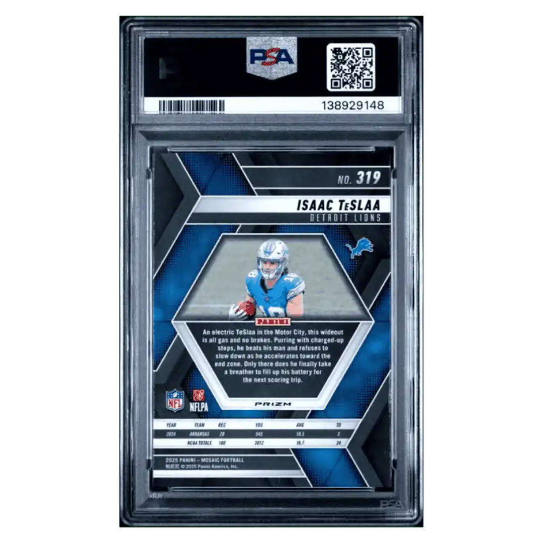 Isaac Teslaa PSA 10 2025 Panini Mosaic Red Camo Rookie RC Card #319