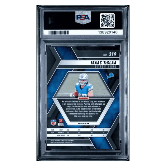 Isaac Teslaa PSA 10 2025 Panini Mosaic Red Camo Rookie RC Card #319