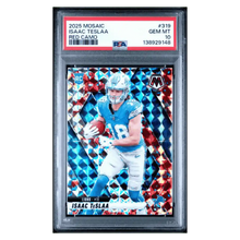 Isaac Teslaa PSA 10 2025 Panini Mosaic Red Camo Rookie RC Card #319