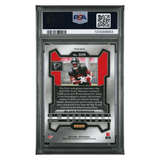 Bijan Robinson PSA 9 2023 Panini Prizm Pink Prizm Rookie RC Card #305