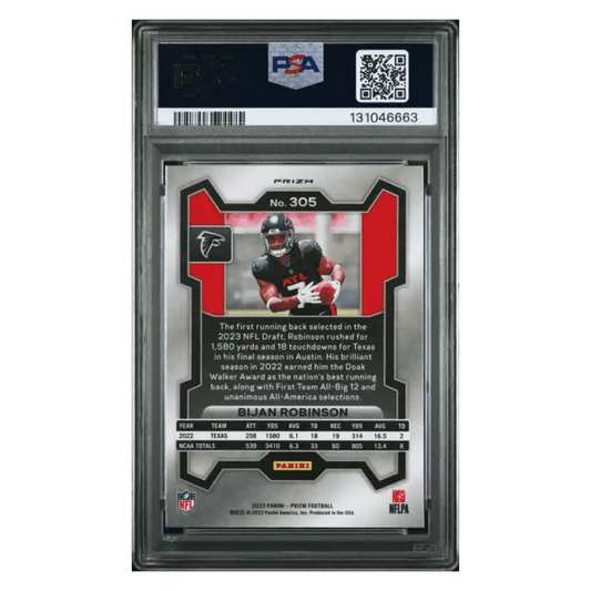 Bijan Robinson PSA 9 2023 Panini Prizm Pink Prizm Rookie RC Card #305
