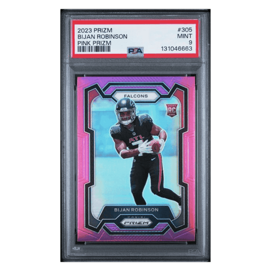 Bijan Robinson PSA 9 2023 Panini Prizm Pink Prizm Rookie RC Card #305