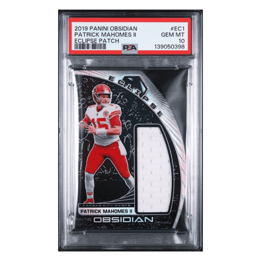 Patrick Mahomes PSA 10 2019 Panini Obsidian Eclipse Patch #d/ 100 Card #EC1