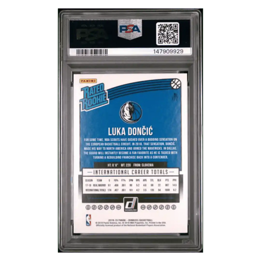 Luka Doncic PSA 10 2018 Panini Donruss Rated Rookie Card #177