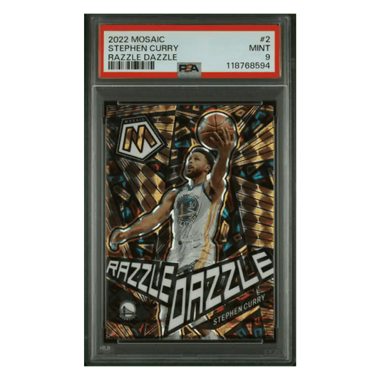 Steph Curry PSA 9 2022 Panini Mosaic Razzle Dazzle Case Hit Card #2