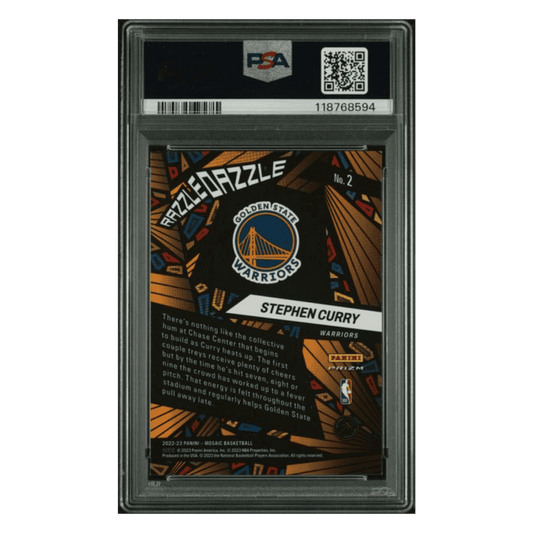 Steph Curry PSA 9 2022 Panini Mosaic Razzle Dazzle Case Hit Card #2