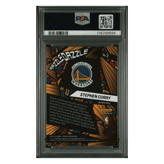 Steph Curry PSA 9 2022 Panini Mosaic Razzle Dazzle Case Hit Card #2